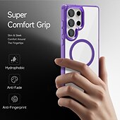 abordables Coques Samsung-téléphone Coque Pour Samsung Galaxy S25 S24 Ultra Plus S23 S22 Ultra A56 A36 A16 A55 5G A35 5G A15 Coque Arrière Supporte la Charge Sans Fil Antichoc Dégradé de couleur TPU PC