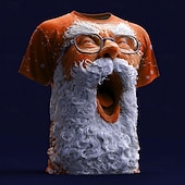 levne Santa Claus oblečení-Vánoce Pánské Ježíšek 3D  komiks Tričko Krátký rukáv tričko 3D tisk Tričkový Košile Denní Designové umělecké Dovolená Párty ulice Bílá Rubínově červená Vodní modrá Celý rok Oblečení S M L XL XXL XXXL