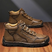 baratos Botas de cano curto-Botas de caminhada masculinas marrons com sola durável – calçados casuais versáteis para atividades ao ar livre, caminhadas e aventuras de fim de semana