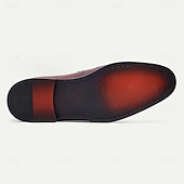 preiswerte Loafer aus hochwertigem Leder-Burgunderrote Pennyloafer für Herren – klassische Slip-On-Abendschuhe mit runder Spitze für Business, Büro und formelle Anlässe