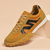 abordables Baskets-Baskets à lacets en similicuir pour homme, chaussures de sport rétro pour l&#039;extérieur – confortables pour la marche, l&#039;entraînement et le style décontracté