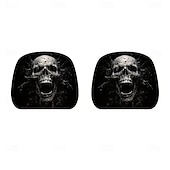 abordables Housses de siège de voiture-2 pièces effrayantes pour Halloween &amp;Housses d&#039;appui-tête de voiture de Noël - Convient à tous les véhicules Conception sans coussin de remplissage Installation facile - Décorations intérieures