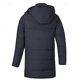preiswerte Daunenjacken &amp; Parkas für Herren-Men's Winter Coat Puffer Jacket Fleece Jacket Padded Jacket Pocket Polyster Vacation Daily Wear Date Long Fashion Casual Comfortable Thermal Warm Fall Winter Solid / Plain Color Black Blue Army Green