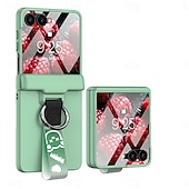 baratos Capa Samsung-telefone Capinha Para Samsung Galaxy Z Flip 7 Z Virar 6 Z Flip 5 Capa traseira e protetor de tela Suporte para carregamento sem fio com pulseira Retro PC