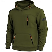 abordables Sudadera Táctica-Hombre Sudadera Sudadera Con Capucha Sudadera táctica con capucha Negro Verde Ejército Azul Marino Gris Claro Con Capucha Plano Bandera estadounidense de los Estados Unidos Cremallera Deporte Casual