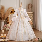 Недорогие Платья-Рококо Стимпанк маскарадный Макси Костюм для вечеринки Аксессуары Летучая мышь Принцесса Бант Ретро С пышной юбкой Точка Маскарадный костюм Девочки Королевский Рождество Хэллоуин Карнавал