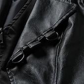preiswerte Herren-Blazer &amp; -Anzüge-Herren Mantel Trenchcoat Langer Trenchcoat Urlaub Täglich Herbst Winter Kunstleder Winddicht Oberbekleidung Bekleidung Mode Klassisch Einfach Tasche Revers Einreihig
