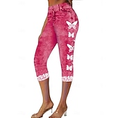  Per donna Pantaloni capri Leggings Vacanza Vintage Moda Lunghezza al polpaccio Misura del girovita medio Floreale Grafico Stampa 3D Stampa Morbido Traspirante Micro-elastico Casuale Quotidiano Vacanza