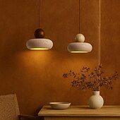 abordables Suspension-Lustre suspendu de style wabi-sabi en travertin jaune, petit luminaire suspendu 85-265 V