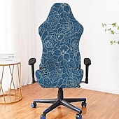 cheap Dining Chair Cover-Geometric Printed Kitchen Chair Cover, Polyester Slipcover, Durable Non-Slip Chair Protector for Dining Room and Home