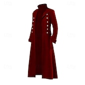 economico Capispalla-Retrò Vintage Punk &amp; Gotico Medievale Cappotto Trench Vampiro Costume Per uomo Halloween Carnevale Feste Casual Quotidiano Fiera Rinascimentale Adulti Cappotto