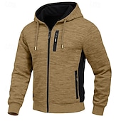 abordables Hoodie Tactique-Homme Sweat à capuche Sweat à capuche zippé intégral Sweat à capuche en polaire Sweat à capuche tactique Noir Blanche Vert Véronèse Rouge Bordeaux bleu marine À capuche Uni Fermeture éclair Sport