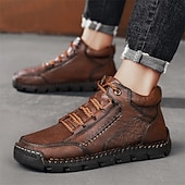 baratos Botas de cano curto-Botas de caminhada masculinas marrons com sola durável – calçados casuais versáteis para atividades ao ar livre, caminhadas e aventuras de fim de semana
