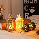 cheap Indoor Christmas Lights-6pcs Christmas Retro Lantern LED Candle Light Battery Powered Creative Lantern for Halloween Christmas and New Year Holiday Party Bedroom Living Room Window Bar Decorations