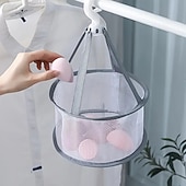 お買い得  ランドリーバッグ＆洗濯物入れ-メイクブラシホルダー付きポリエステル製乾燥バスケット3個、小物の洗浄と乾燥に便利なポータブルランドリーバッグ、多目的収納と乾燥ラックソリューション