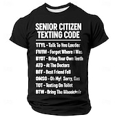  Funny Senior Citizen Texting Code Men's Short Sleeve Graphic T-Shirt Gag Gift