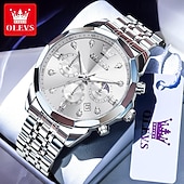 cheap Quartz Watches-The New Olevs Men&#039;S Business Watch With Luminous Calendar Small Three-Hand Moon Phase Display Multi-Functional Quartz Watch Waterproof Casual And Fashionable Men&#039;S Sports Wristwatch