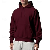 economico Felpa con cappuccio in pile-Per uomo Felpa con cappuccio Felpa con cappuccio in pile Felpa con cappuccio foderata in pile Aalbicocca Nero Bianco Giallo Rosa Con Cappuccio Semplice Sport &amp; Outdoor Casuale Quotidiano Streetwear