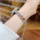 baratos Pulseiras de Apple Watch-Pulseira de joias Compatível com Pulseira Apple Watch 38mm 40mm 41mm 42mm 44mm 45mm 49mm Feminino Purpurina Cristal Com Strass pulseira de substituição para iwatch Ultra 2 Series 9 8 7 SE 6 5 4 3 2 1