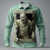 Муж. Зомби Палатка "кокон" Треснувшая стена Рубашка Кнопка рубашка Длинный рукав Темный готический стиль Праздники Уличная одежда Весна Осень Отложной 3D печать рубашки с воротником Зеленый 1 Недорогие 3D-узор-Муж. Зомби Палатка "кокон" Треснувшая стена Рубашка Кнопка рубашка Длинный рукав Темный готический стиль Праздники Уличная одежда Весна Осень Отложной 3D печать рубашки с воротником Зеленый 1