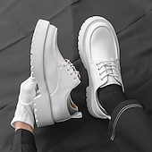 economico Scarpe Oxford-scarpe oxford nere lucide da uomo – scarpe eleganti stringate in vernice con suola spessa per feste serali, moda gotica, concerti e occasioni speciali