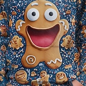 Christmas Boys' 3D Graphic Gingerbread Hoodie Long Sleeve Spring Fall Fashion Streetwear Kids 4-12 Years Hooded Outdoor Casual Daily Regular Fit