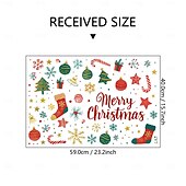 levne Nálepka-Vánoční samolepka na zeď, kreslené vánoční prvky, dárek, sněhová vločka, odnímatelná vinylová malba, sváteční párty, ložnice, obývací pokoj, sklo, okno, dveře, pozadí, dekorace pro domov