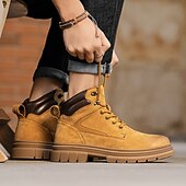 お買い得  ワークブーツ-メンズクラシックワークブーツ - クッション性のあるインソールと耐久性のあるグリップソールを備えた頑丈な屋外用安全靴。建設現場や日常のアウトドアウェアに最適です。