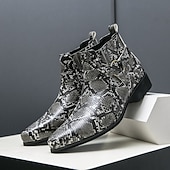 abordables Bottes de Costume-Bottines Chelsea à bout pointu en similicuir imprimé serpent pour homme – Chaussures de soirée, de scène et de soirée