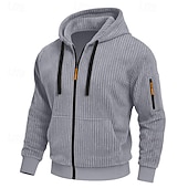 economico Felpa Tattica-Per uomo Felpa con cappuccio Felpa con cappuccio a zip intera Velluto a coste Felpa con cappuccio tattica Nero Bianco Verde militare Rosso Borgogna Con Cappuccio Semplice Testurizzato Sport &amp; Outdoor
