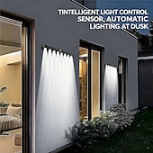 cheap Outdoor Wall Lights-6 Leds 8Leds Solar Courtyard Strip Wall Light Outdoor Garden Intelligent Sensing Wall Washing Light With Home Sign Atmosphere Light  1PC