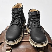 Недорогие Рабочие ботинки-Классические мужские рабочие ботинки для улицы – прочные ботинки на шнуровке с нескользящей подошвой и амортизирующей стелькой для строительства, сельского хозяйства и повседневной носки