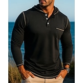 abordables Hauts-Homme Chemise décontractée T-shirt à capuche manche longue À capuche Top Extérieur Respirant Coton Noir Bleu Vert Tennis Le golf Course