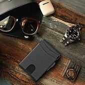 Χαμηλού Κόστους Αποθήκευση &amp; Οργάνωση-ανδρικές υποδοχές καρτών pu δέρματος για επαγγελματίες τύπους για αεροτομή, μακρύ πορτοφόλι, μεγάλη χωρητικότητα, μεταλλική θήκη καρτών, κομψός διοργανωτής πιστωτικών καρτών για άνδρες