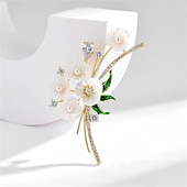 voordelige Spelden &amp; Broches-Broches Klassiek Retro meetkundig Bloem Elegant Modieus Gepersonaliseerde Eenvoudig Broche Sieraden Wit Voor Bruiloft Feest Lahja Verloving Schoolfeest Festival