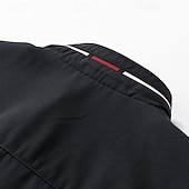 baratos Jaquetas Casuais-Homens jaqueta leve Jaqueta casual Férias Diário Bolsos Outono Inverno Tecido Moda Clássico Colarinho Chinês Padrão Preto cáqui Cinzento Casaco