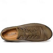 cheap Casual Lace-Up Shoes-Men's Brown Lace-Up Casual Shoes with Stitched Detailing, Comfortable Design for Daily Wear, Outdoor Adventures and Weekend Getaways