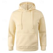abordables Sudadera con capucha de vellón-Hombre Sudadera Sudadera Con Capucha Sudadera con capucha de lana Negro Blanco Amarillo Rosa Verde Ejército Con Capucha Plano Bolsillo Deporte Casual Diario Ropa de calle Fresco Ropa deportiva