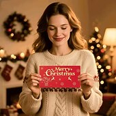 cheap Gift Wrapping &amp; Bag-Christmas Money Gift Cards Envelope for Cash Gifts, Christmas Party Gifts Money Holder for Men Women Girl Boy