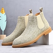 economico Stivali Chelsea-stivali chelsea da uomo color cachi, stile casual e leggero alla caviglia con soffietti elastici, per l'ufficio, le uscite del fine settimana e il comfort quotidiano
