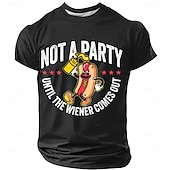  T-shirt grafica a maniche corte da uomo Non è una festa finché non esce il wiener umorismo divertente sul hot dog