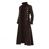 economico Capispalla-Retrò Vintage Punk &amp; Gotico Medievale Cappotto Trench Vampiro Costume Per uomo Halloween Carnevale Feste Casual Quotidiano Fiera Rinascimentale Adulti Cappotto