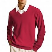 economico maglione pullover da uomo-Per uomo Maglione Maglione casual Maglione a maglia A Coste Maglia Top Regolari Lavorato a maglia Semplice Scollo a V Moda Casual Vacanza Abbigliamento quotidiano Abbigliamento Autunno Inverno