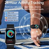 お買い得  スマートウォッチ-tk73 スマートウォッチ アウトドア Bluetooth 通話 1.57インチ 大画面 体温 血圧 酸素モニター スマートウォッチ