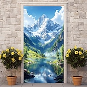 tanie Banery garażowe i drzwiowe-Osłona drzwi, banery zewnętrzne, krajobraz, góry, 3D, widok na sypialnię, salon, drzwi wejściowe, wystrój domu