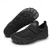 abordables Botas de invierno y nieve-Botas de nieve cálidas de invierno sin cordones para hombre con suela antideslizante, diseño acolchado informal para caminar al aire libre, viajar en climas fríos y uso diario.