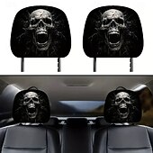 abordables Housses de siège de voiture-2 pièces effrayantes pour Halloween &amp;Housses d&#039;appui-tête de voiture de Noël - Convient à tous les véhicules Conception sans coussin de remplissage Installation facile - Décorations intérieures