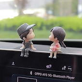 Недорогие Скульптуры-Милое украшение для автомобиля в виде пары, очаровательные фигурки целующихся кукол, романтическое украшение для приборной панели, креативный аксессуар для интерьера автомобиля, электромобиль,