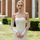 preiswerte Handschuhe-Tüll Ellbogenlänge Handschuh Elegant / Stilvoll / Einfach Mit Unifarbe Hochzeit / Party-Handschuh