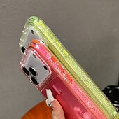 abordables Carcasas iPhone-teléfono Funda Para iPhone 17 Pro Max 17 Air 16 15 14 Pro Max Plus 13 Pro Max Funda Trasera con cordón Brillo ostentoso brillante Antigolpes Retro TPU Acrílico